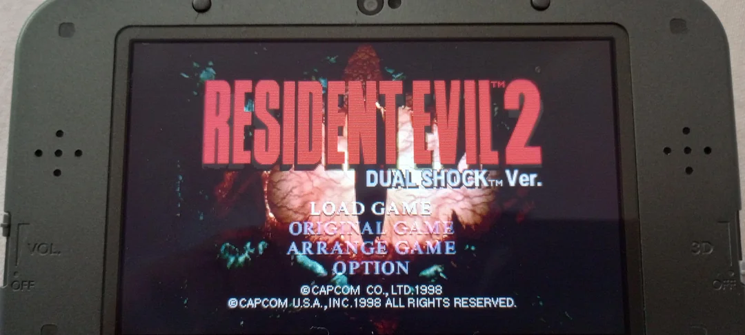 an image of resident evil 2 running on Nintendo New 3DS